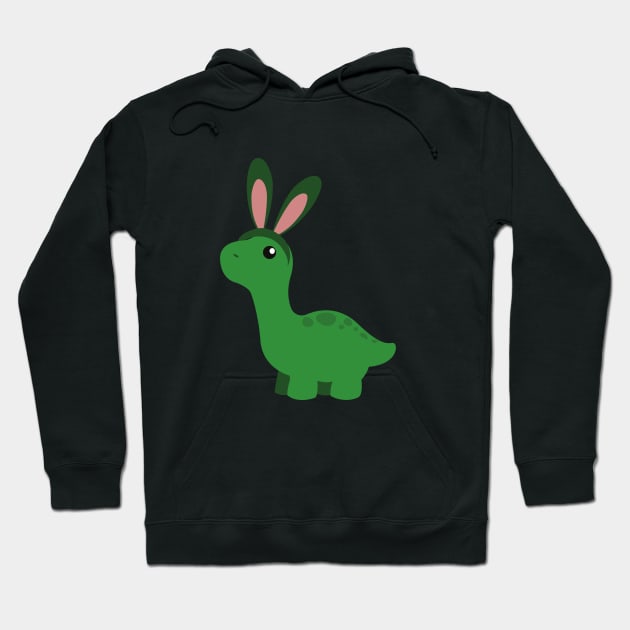 Baby Dinosaur with easter bunny ears Hoodie by Kristalclick 